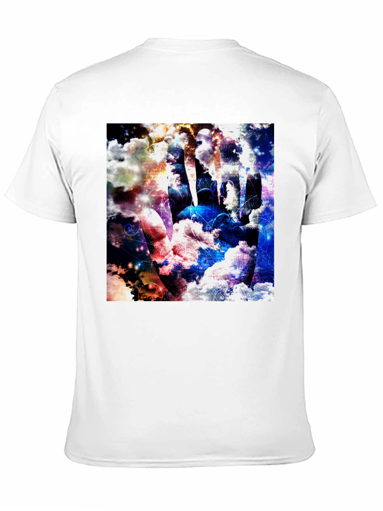 Abstract Cloud Hand Graphic Black Tee