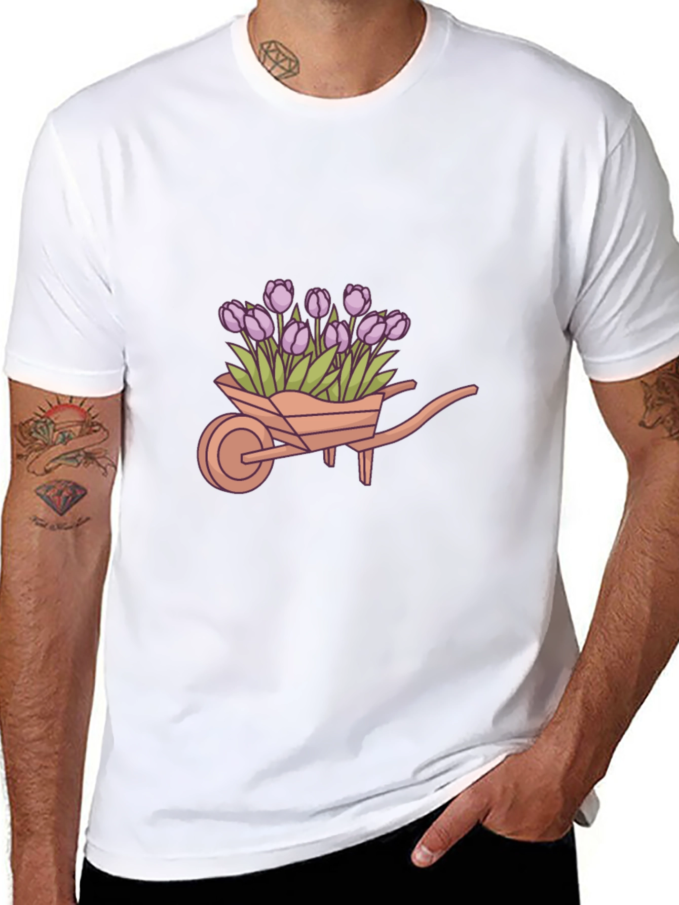 Tulip Wheelbarrow Graphic Tee - Black