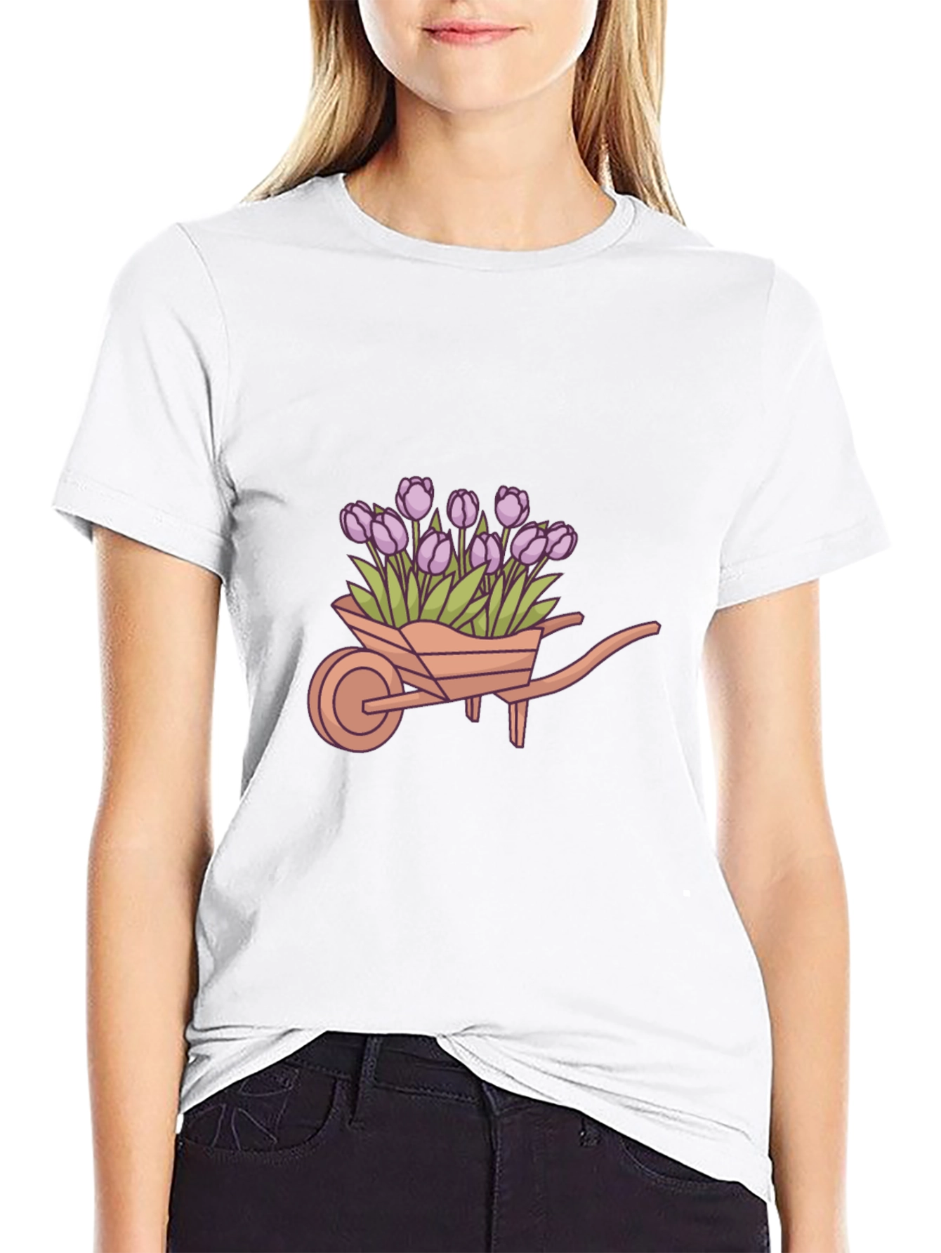 Tulip Wheelbarrow Graphic Tee - Black