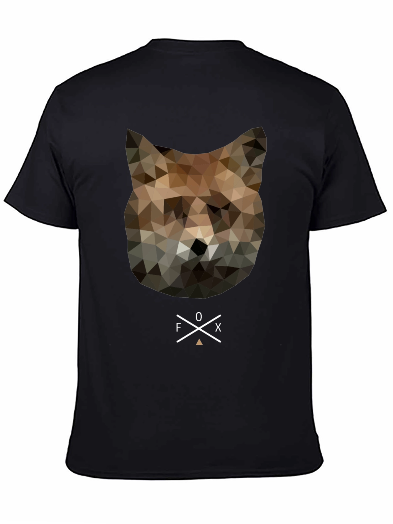 Geometric Fox Head Graphic Tee - Unique Mens T-Shirt