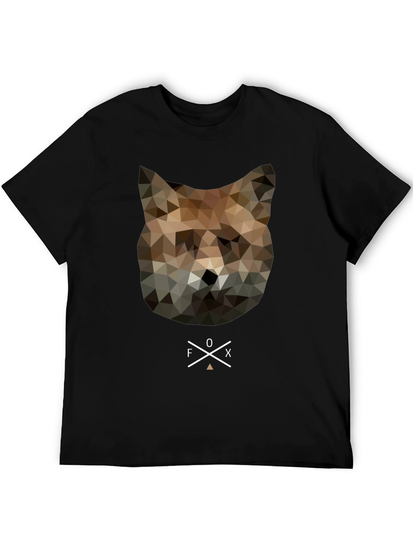 Geometric Fox Head Graphic Tee - Unique Mens T-Shirt