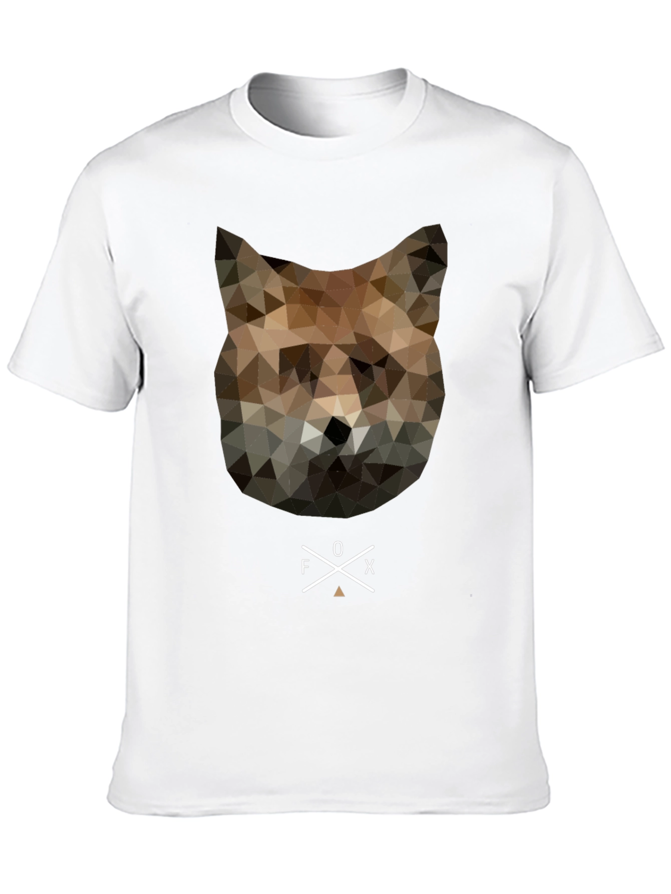 Geometric Fox Head Graphic Tee - Unique Mens T-Shirt