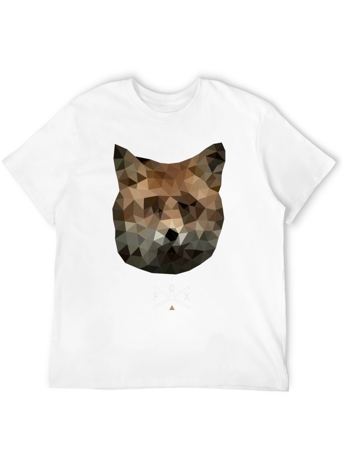 Geometric Fox Head Graphic Tee - Unique Mens T-Shirt