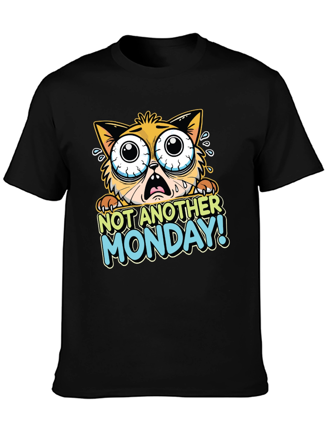 Funny Not Another Monday Cat Graphic T-Shirt