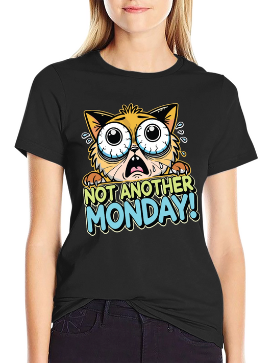 Funny Not Another Monday Cat Graphic T-Shirt