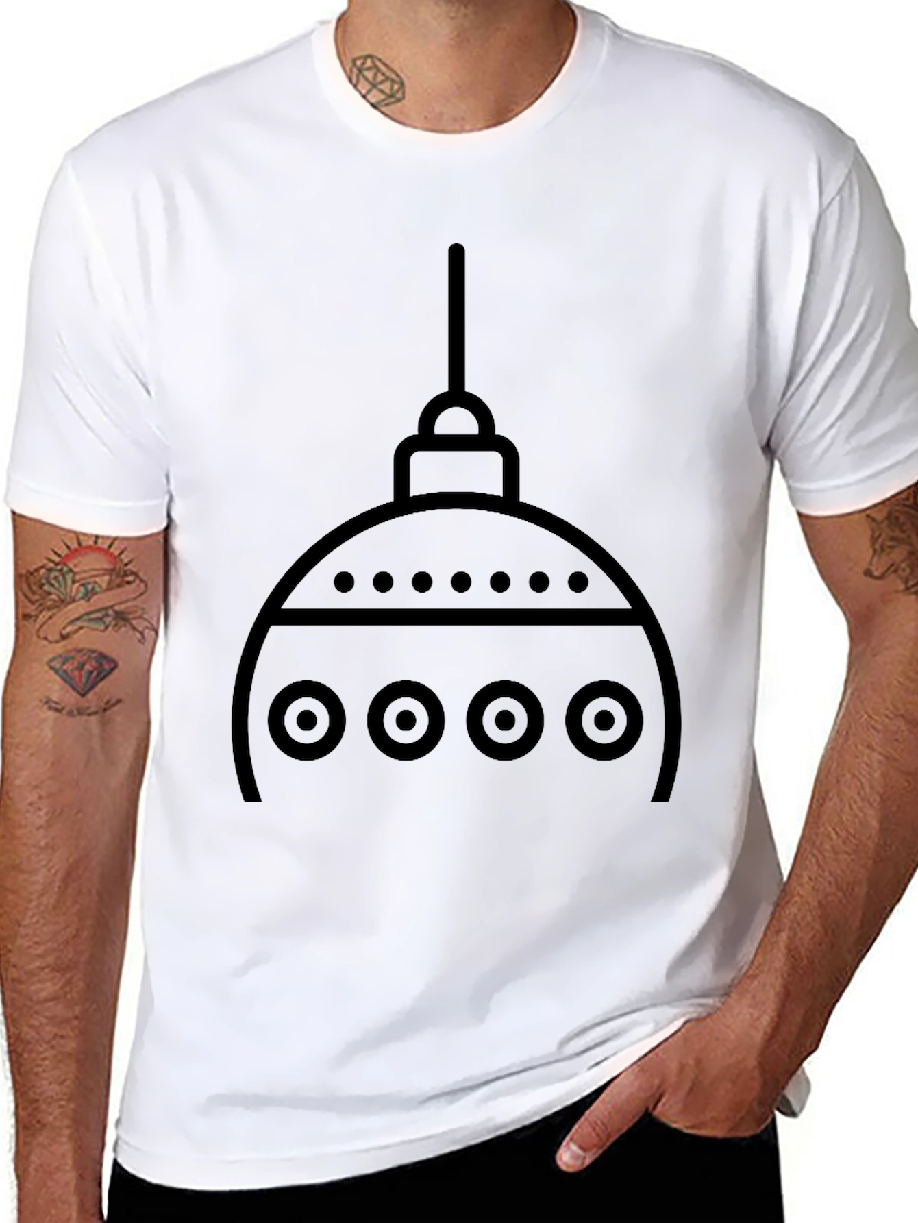 Geometric Ornament Graphic T-Shirt - Modern Style