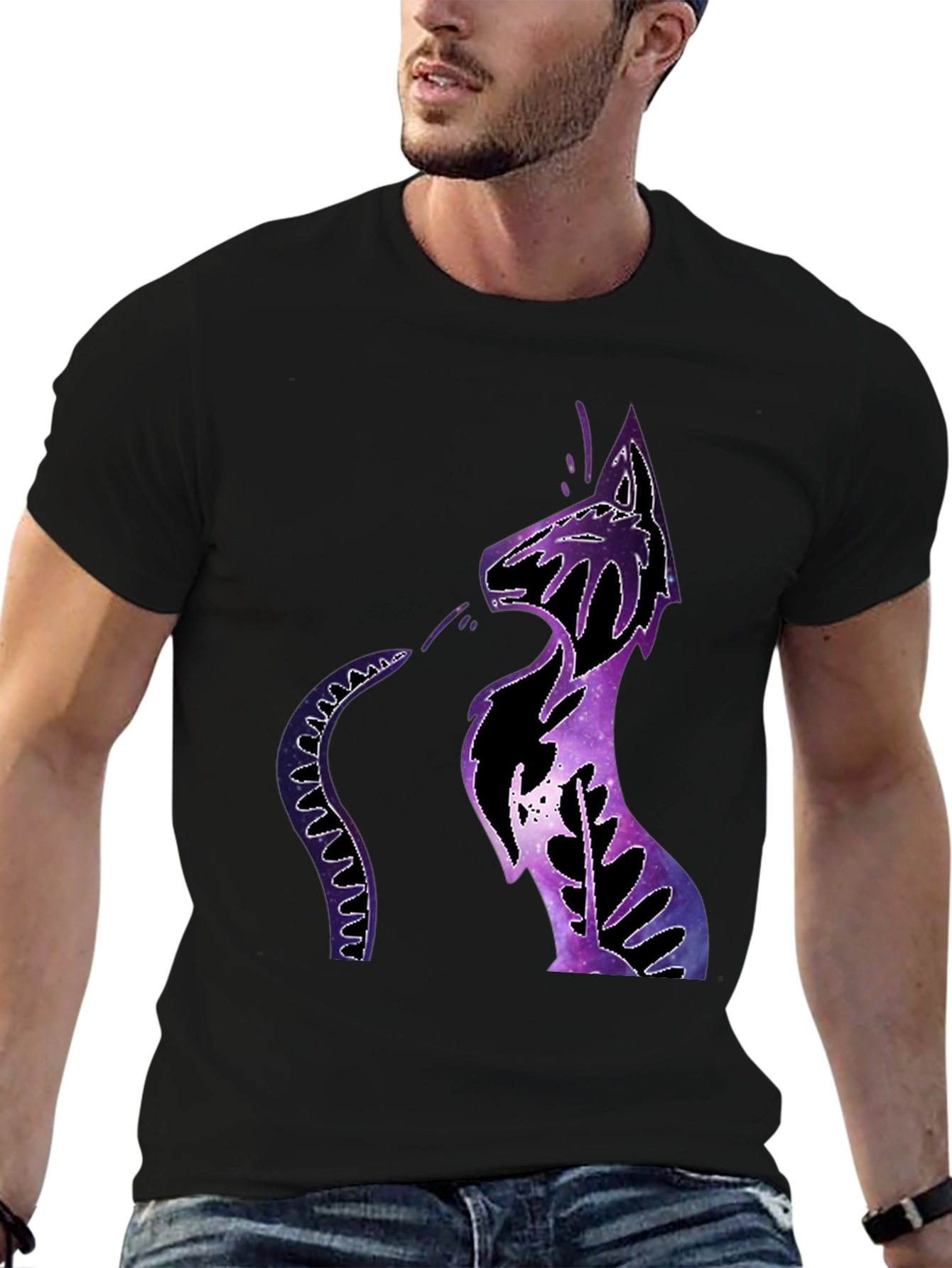 Cosmic Cat Black T-Shirt