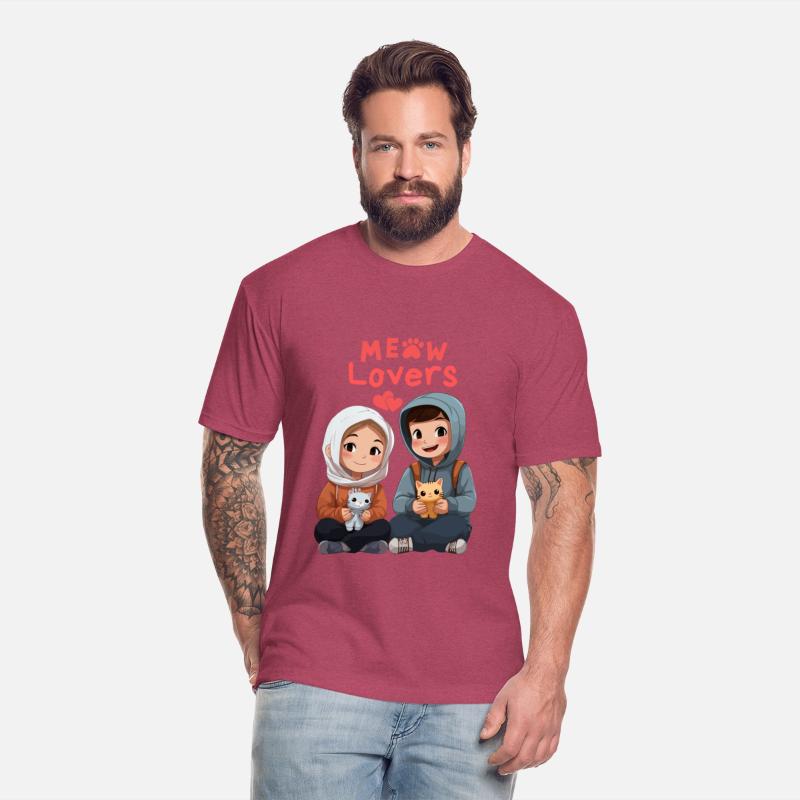 Red Illustrative Friendly Funny Cute Cat T Shirt