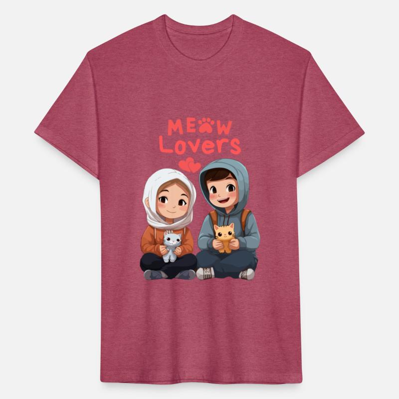 Red Illustrative Friendly Funny Cute Cat T Shirt