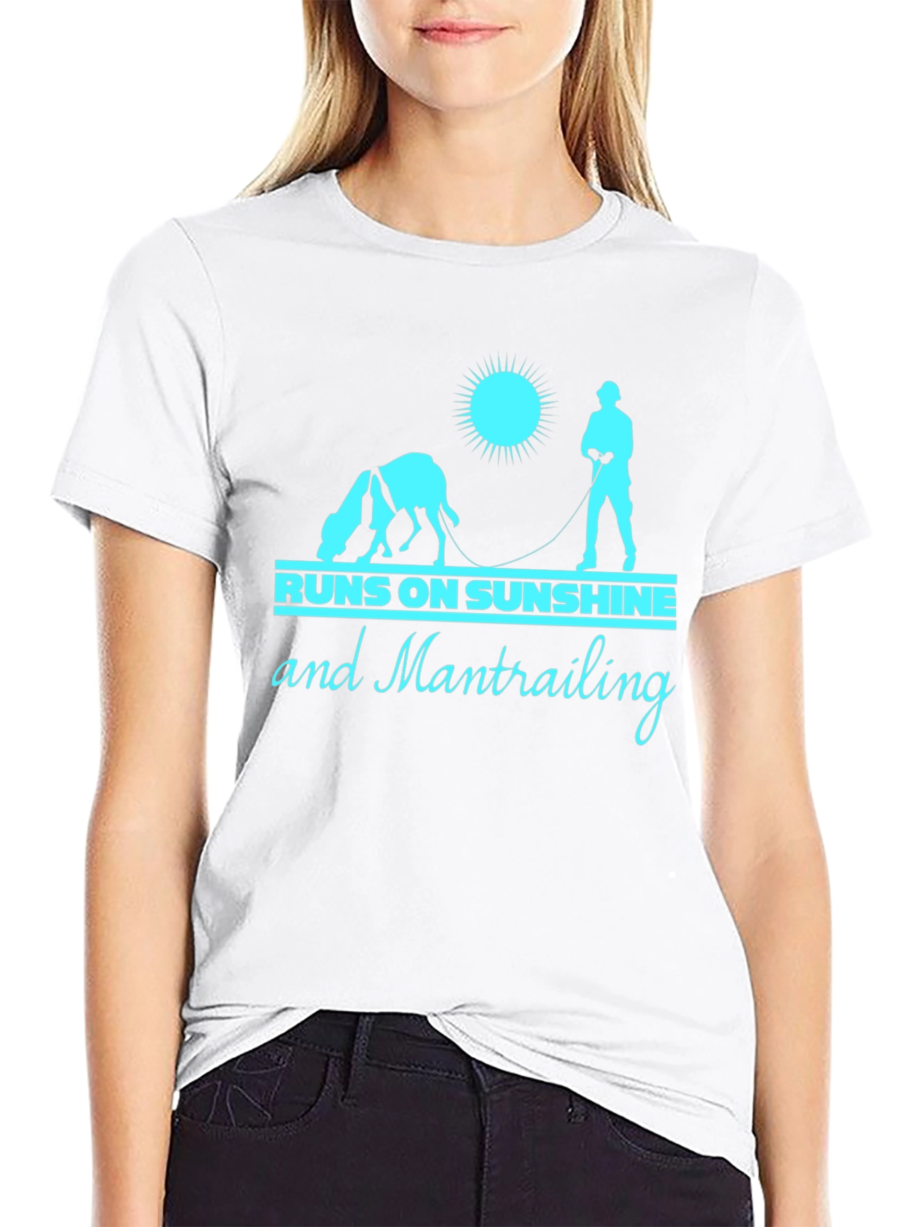 Runs On Sunshine And Mantrailing T-Shirt – Dog Lover Outdoor Tee