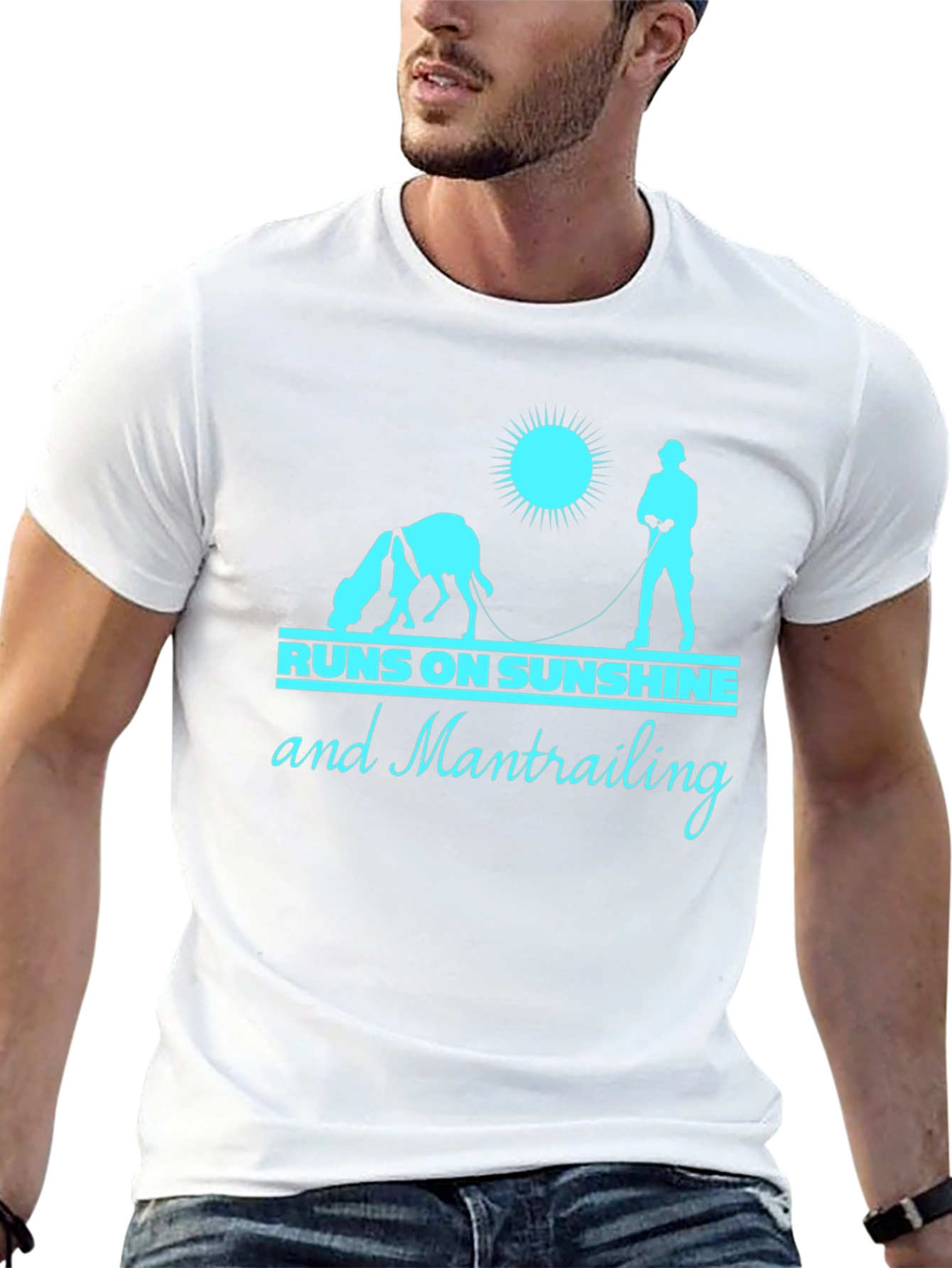 Runs On Sunshine And Mantrailing T-Shirt – Dog Lover Outdoor Tee
