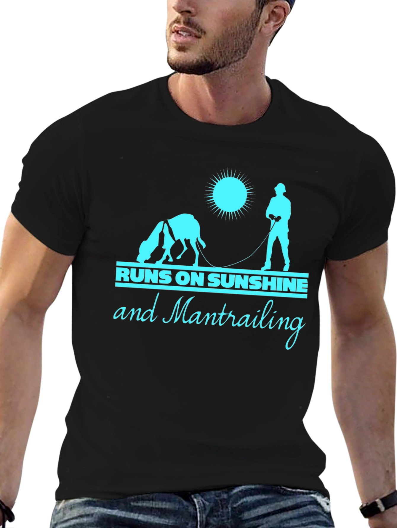 Runs On Sunshine And Mantrailing T-Shirt – Dog Lover Outdoor Tee