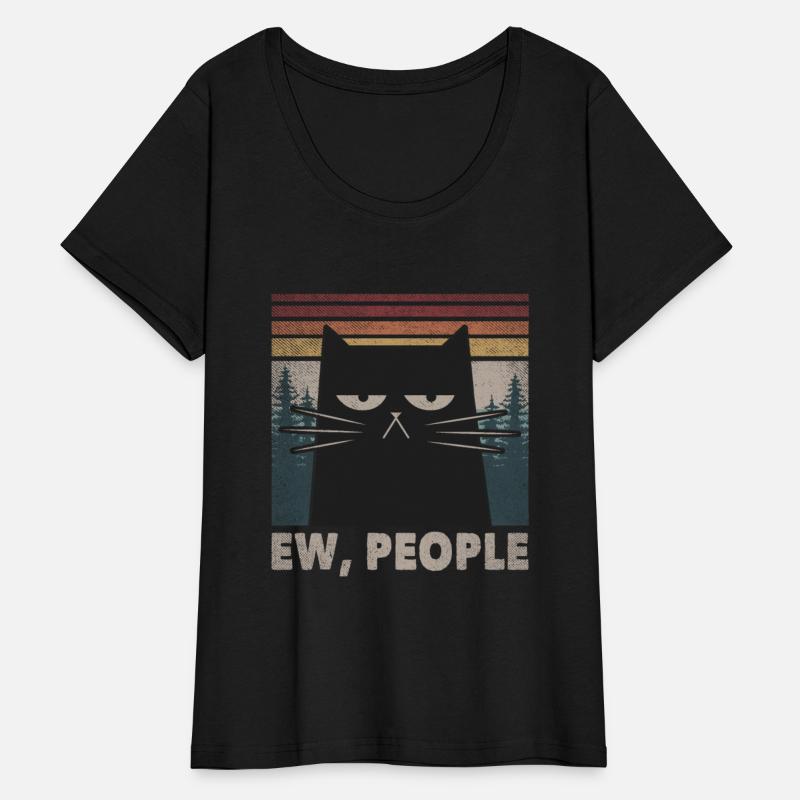 Retro Ew People Black Cat Funny Anti Social