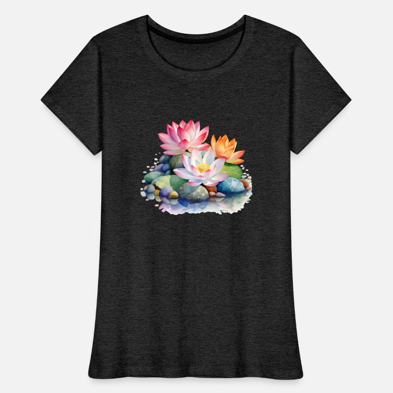 Retro Zen Lotus Flower Calm Pond Rainbow