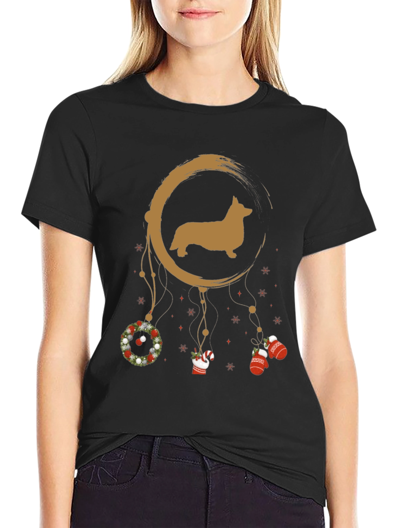 Christmas Corgi Dreamcatcher T-Shirt – Cute Holiday Dog Lover Tee