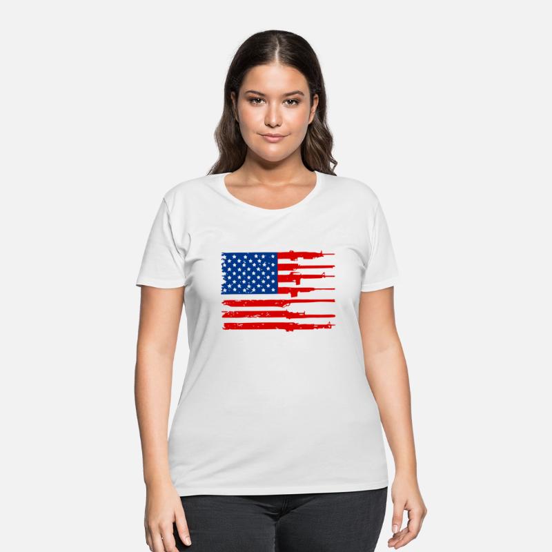 Rifles bullet holes in shape of American flag