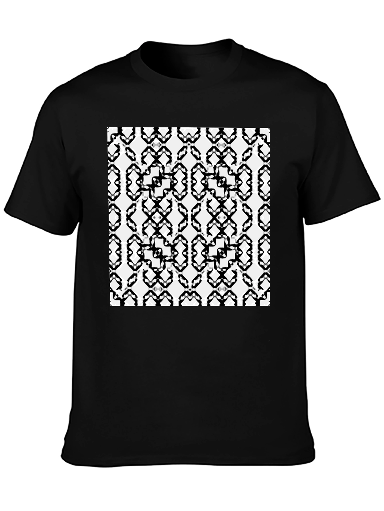 Geometric Pattern Black T-Shirt