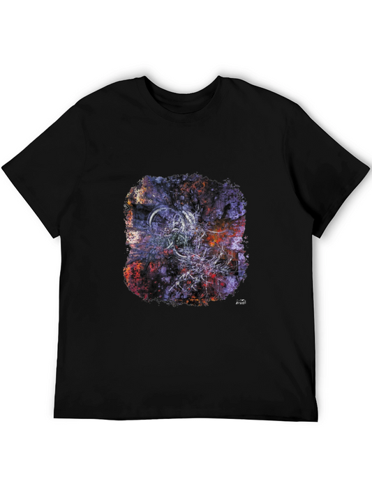 Abstract Graphic Print Black T-Shirt for Men
