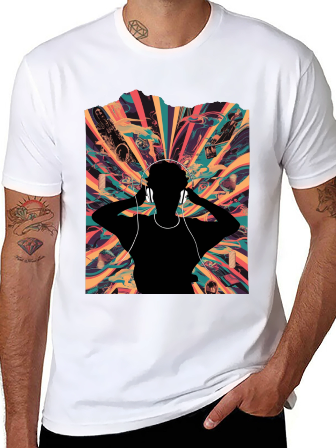 Abstract Soundwave Graphic Tee - Black Unisex
