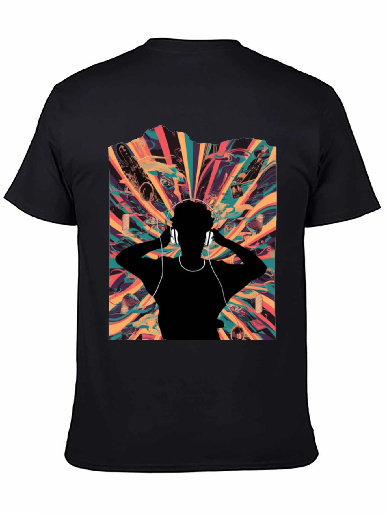 Abstract Soundwave Graphic Tee - Black Unisex
