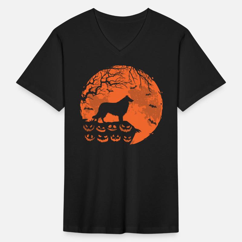 Rough Collie And Moon Halloween Funny Dog Lover