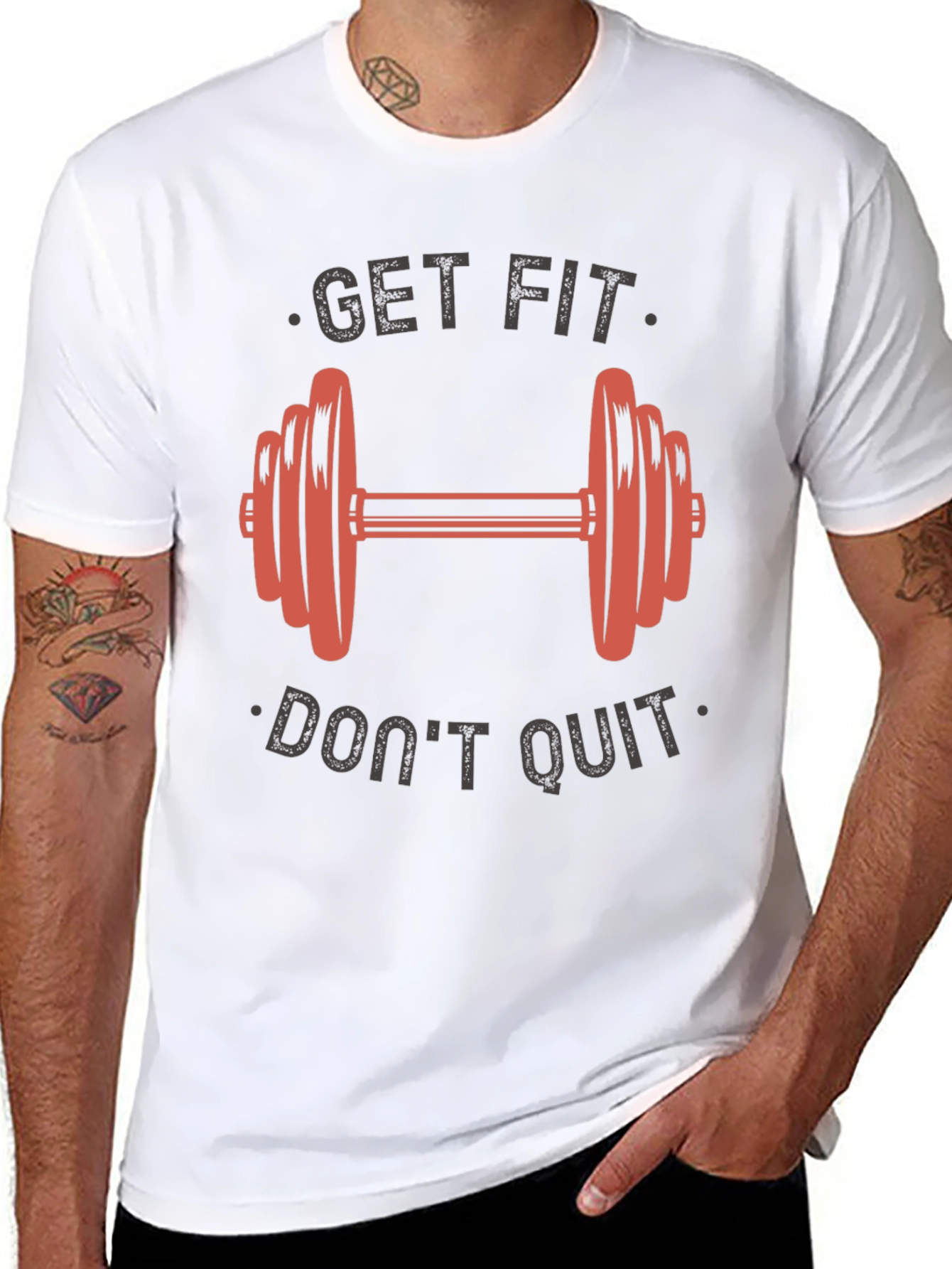 Get Fit Dont Quit Graphic T-Shirt - Gym Motivation