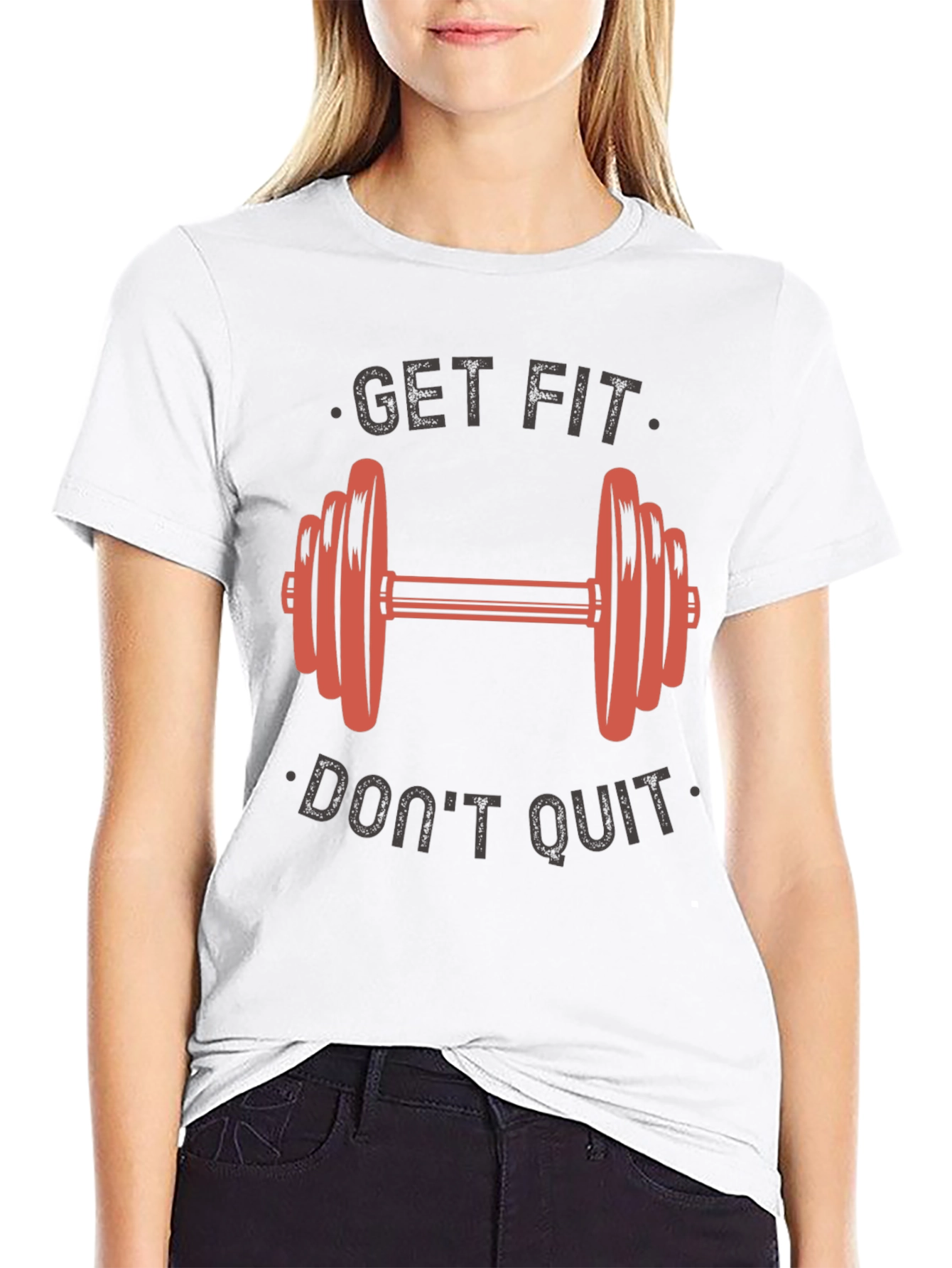 Get Fit Dont Quit Graphic T-Shirt - Gym Motivation