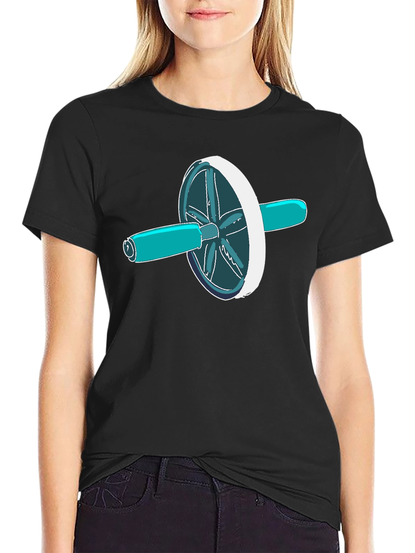 Ab Roller T-Shirt - Black Graphic Tee