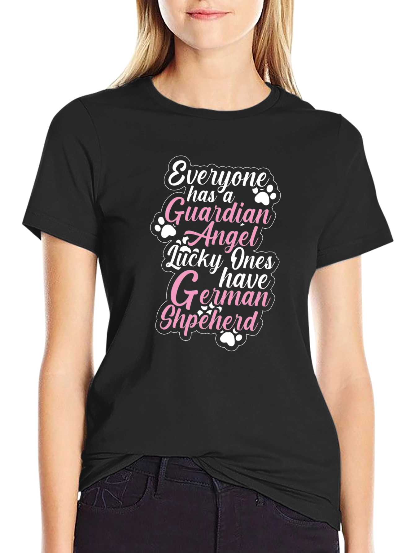 German Shepherd Guardian Angel Graphic T-Shirt