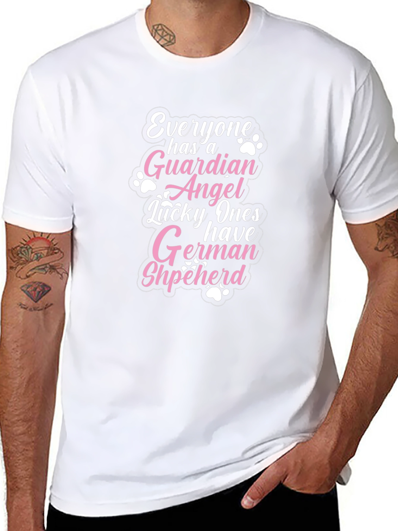 German Shepherd Guardian Angel Graphic T-Shirt