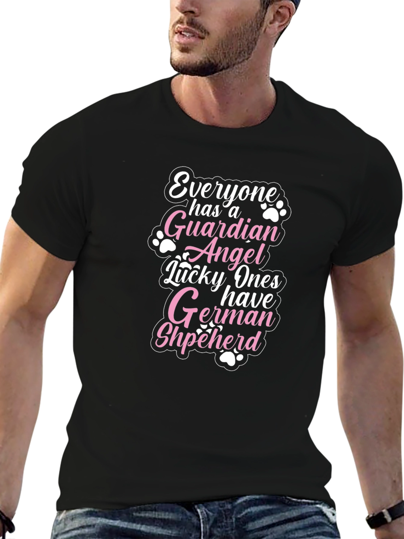 German Shepherd Guardian Angel Graphic T-Shirt