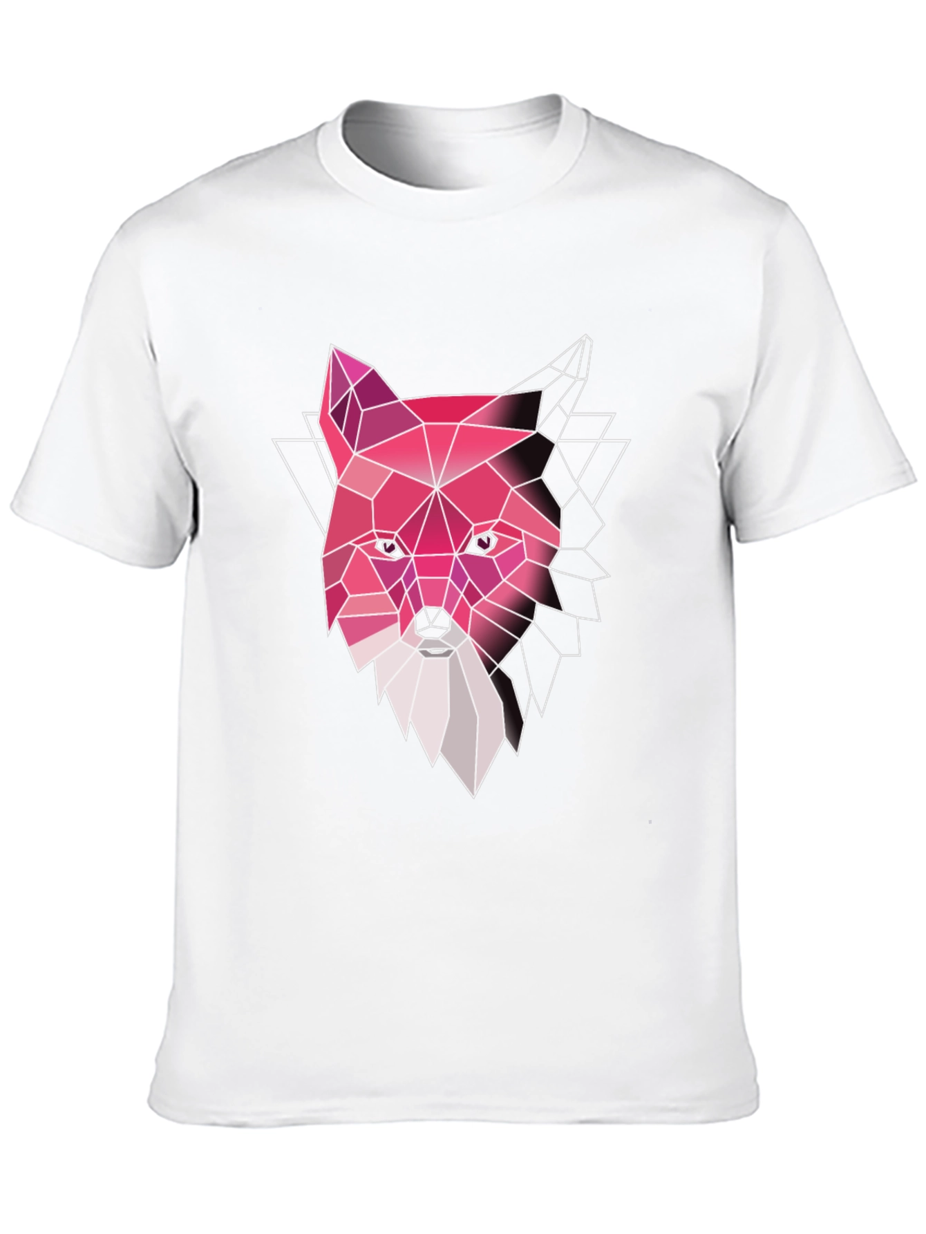 Geometric Fox Graphic Tee - Stylish Mens Black T-Shirt
