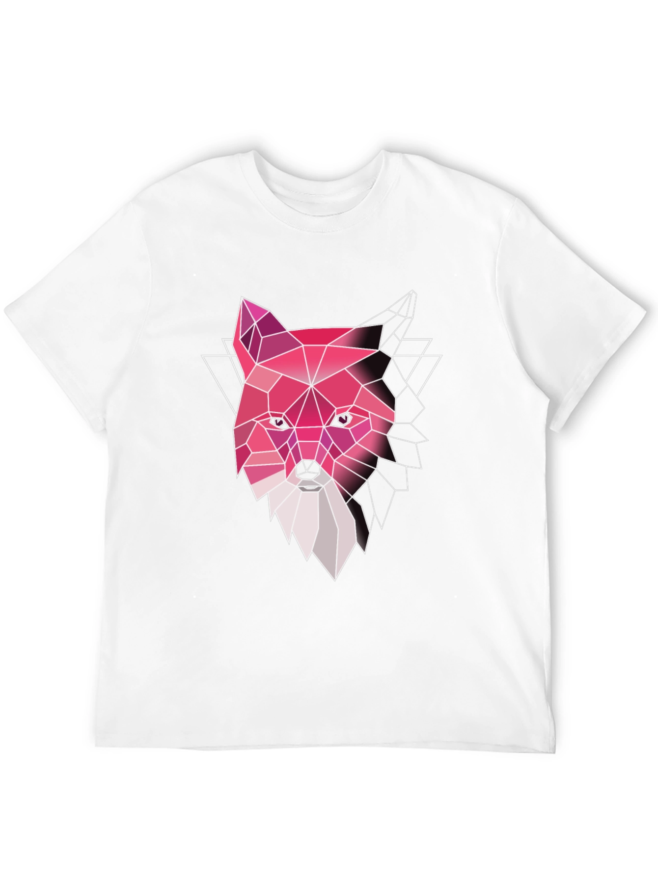 Geometric Fox Graphic Tee - Stylish Mens Black T-Shirt