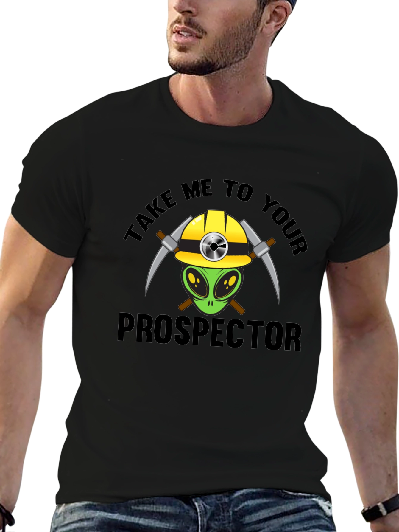 Alien Prospector T-Shirt - Funny Graphic Tee