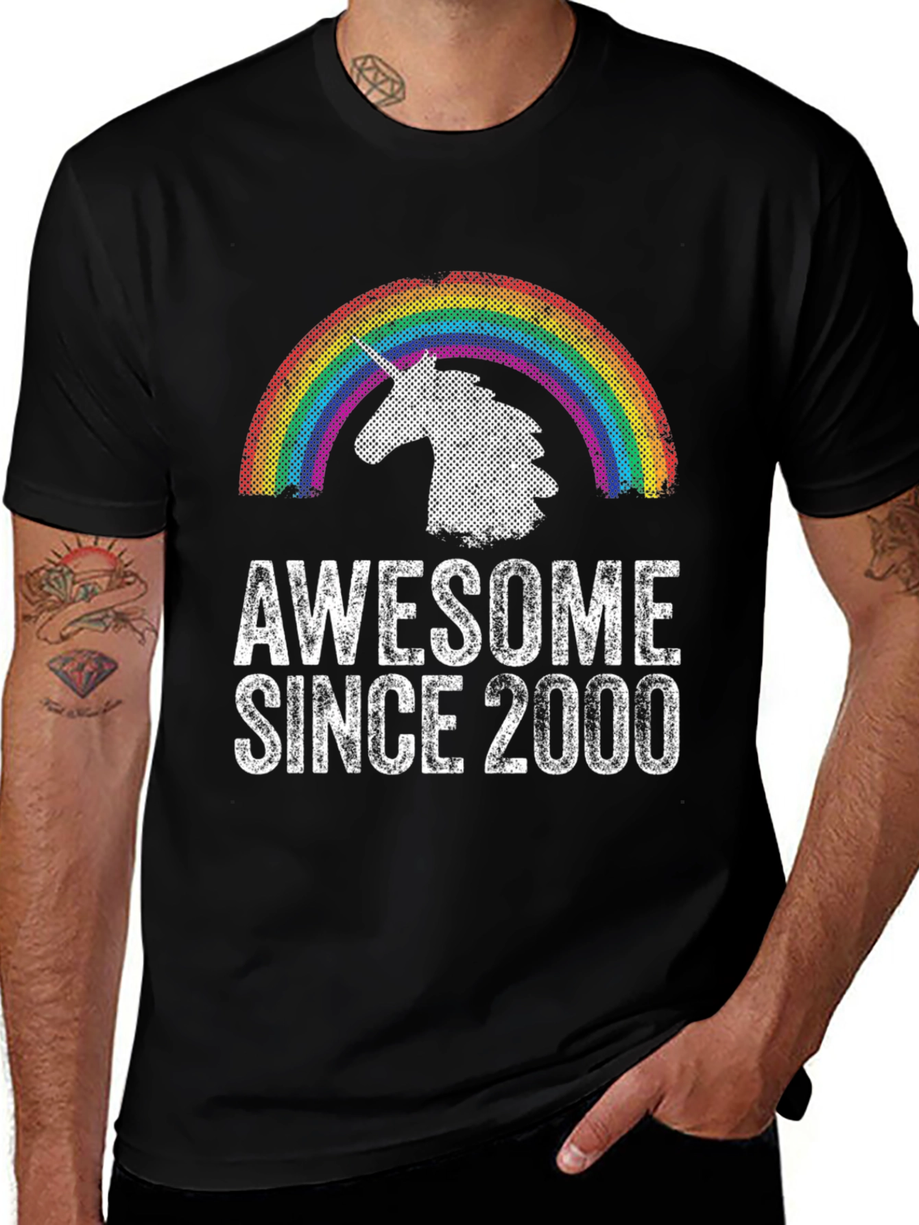 Awesome Since 2000 Unicorn Rainbow T-Shirt