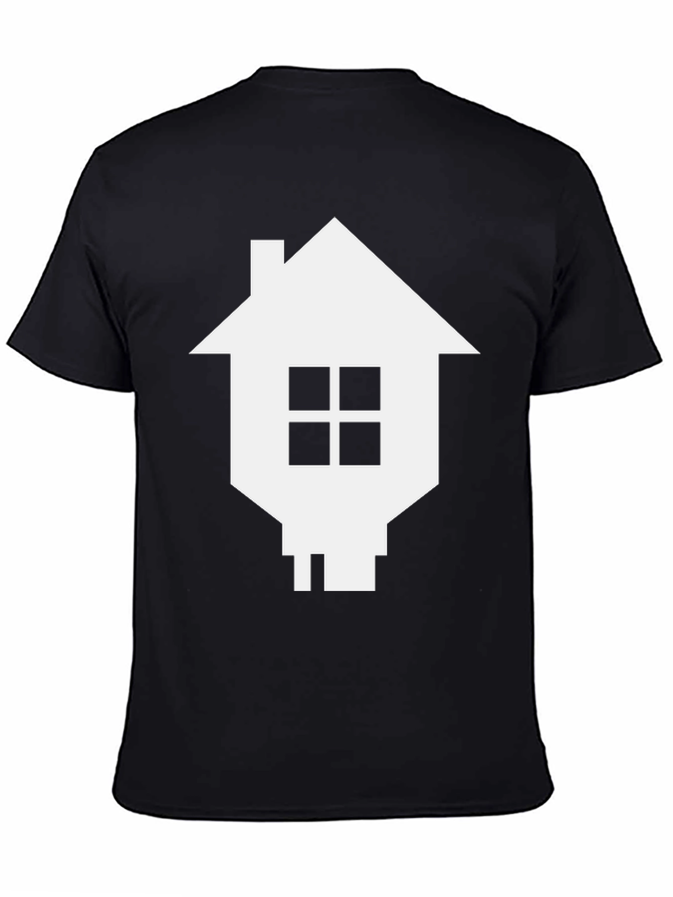 Geometric House Graphic Tee - Black
