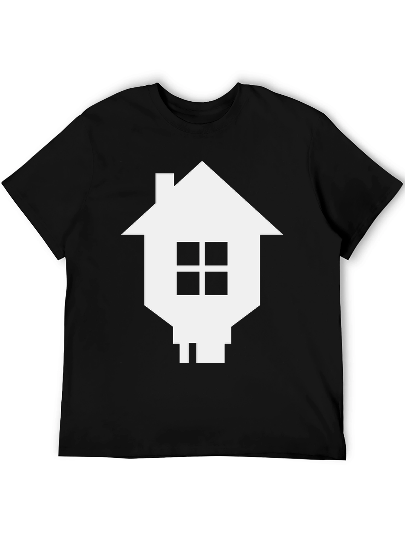 Geometric House Graphic Tee - Black