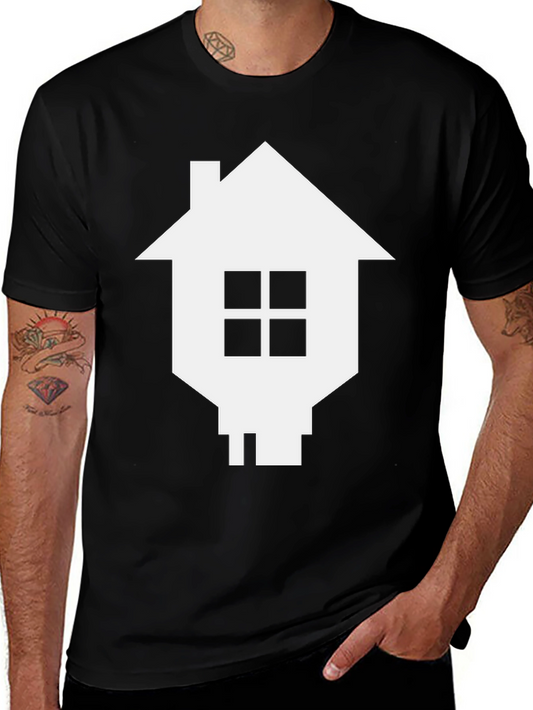 Geometric House Graphic Tee - Black