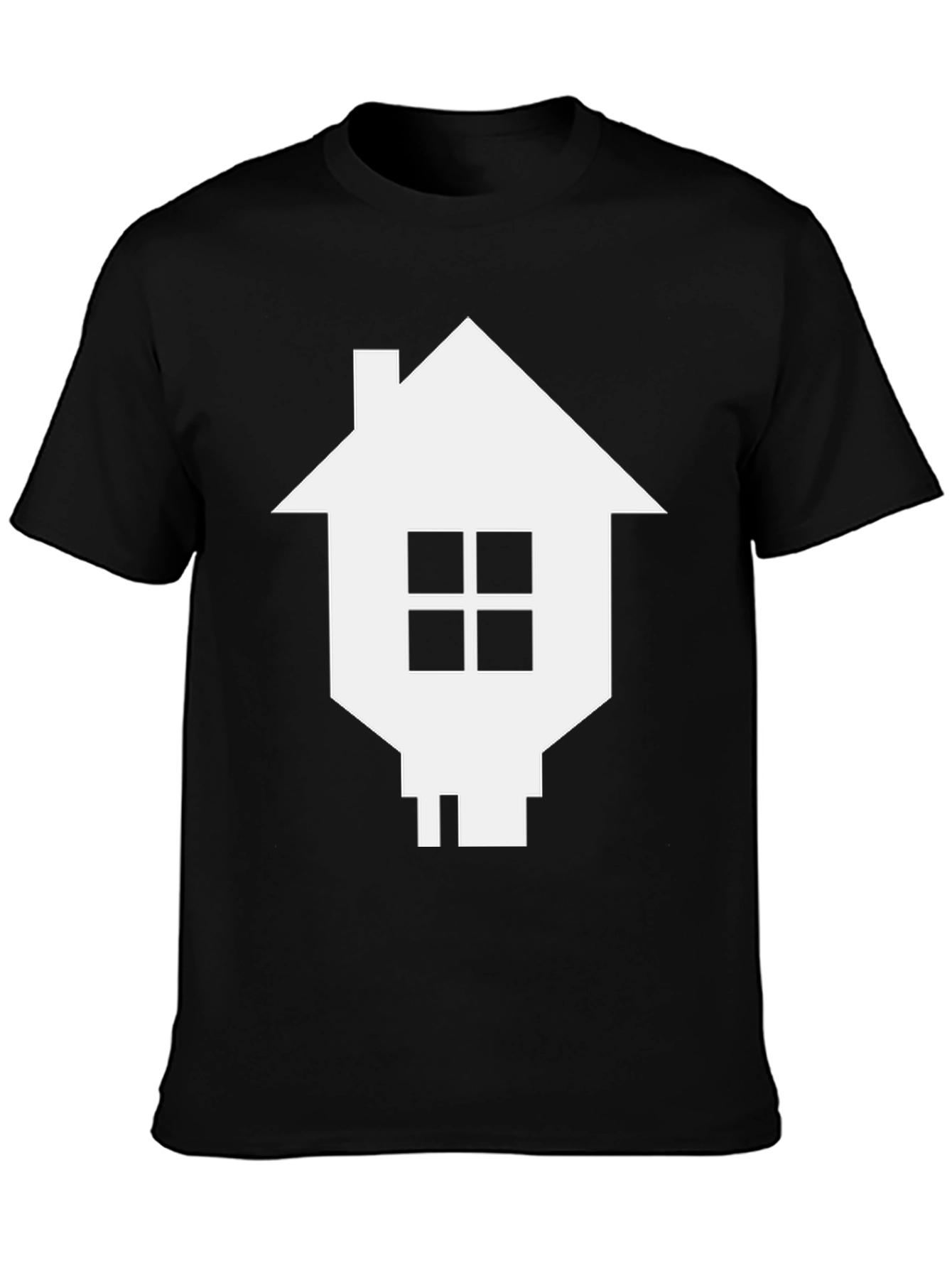 Geometric House Graphic Tee - Black