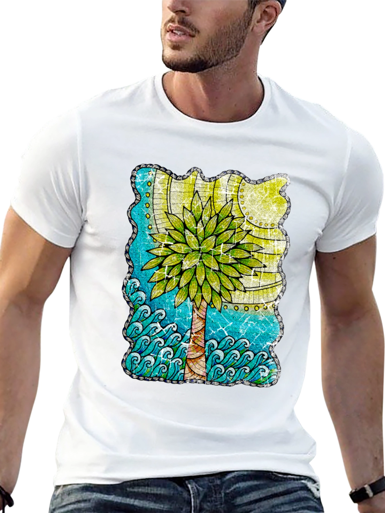Palm Tree Graphic T-Shirt - Tropical Beach Vibes