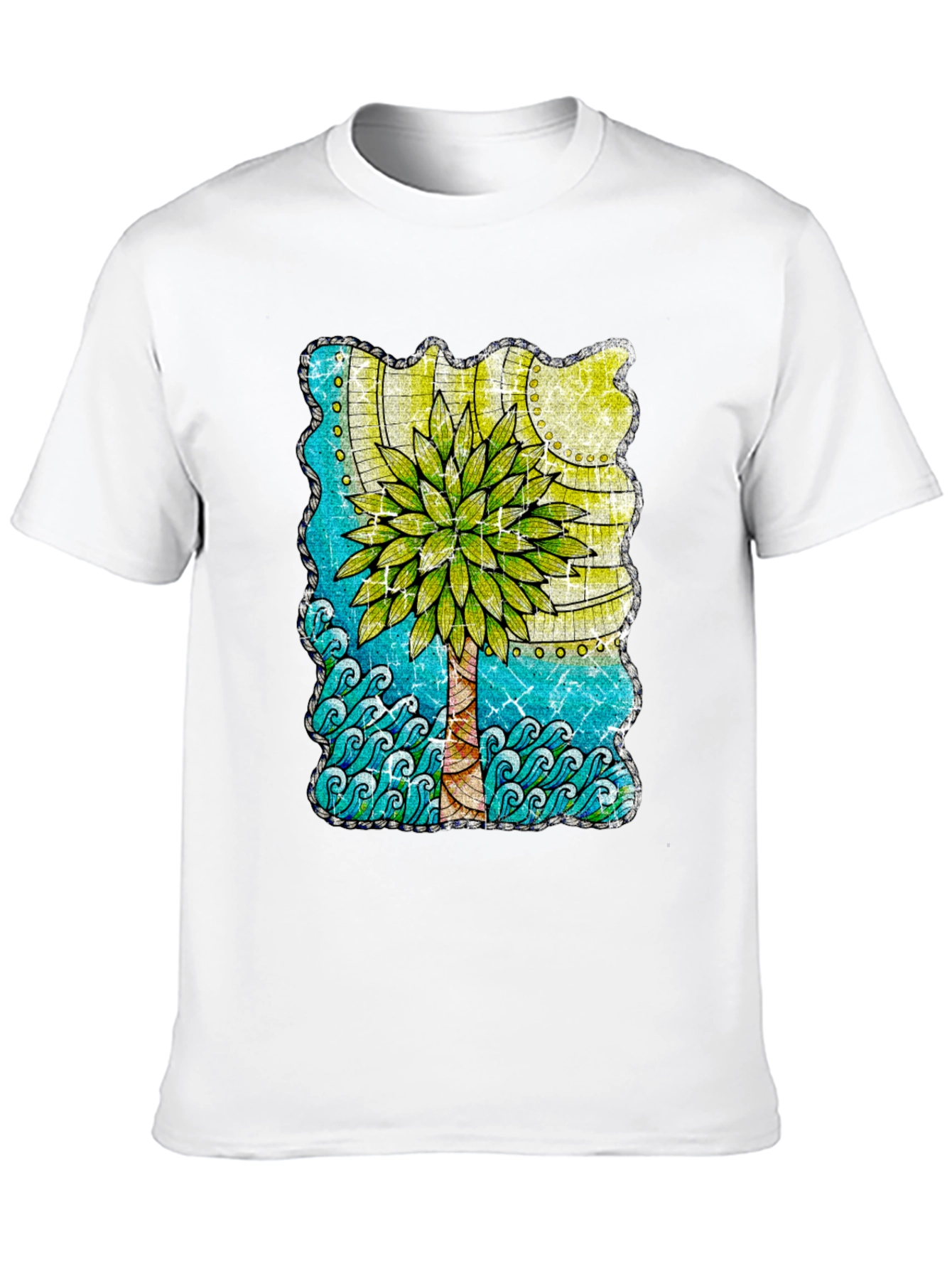 Palm Tree Graphic T-Shirt - Tropical Beach Vibes