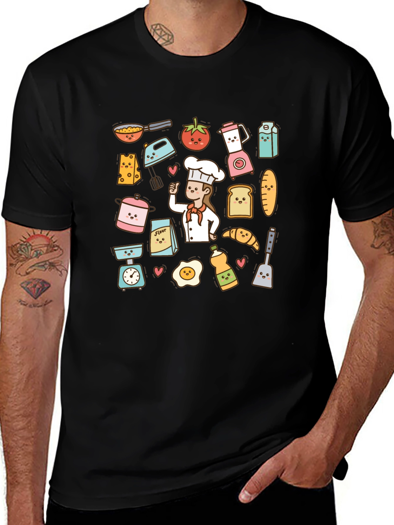 Chef Life T-Shirt: Cooking Pattern Tee