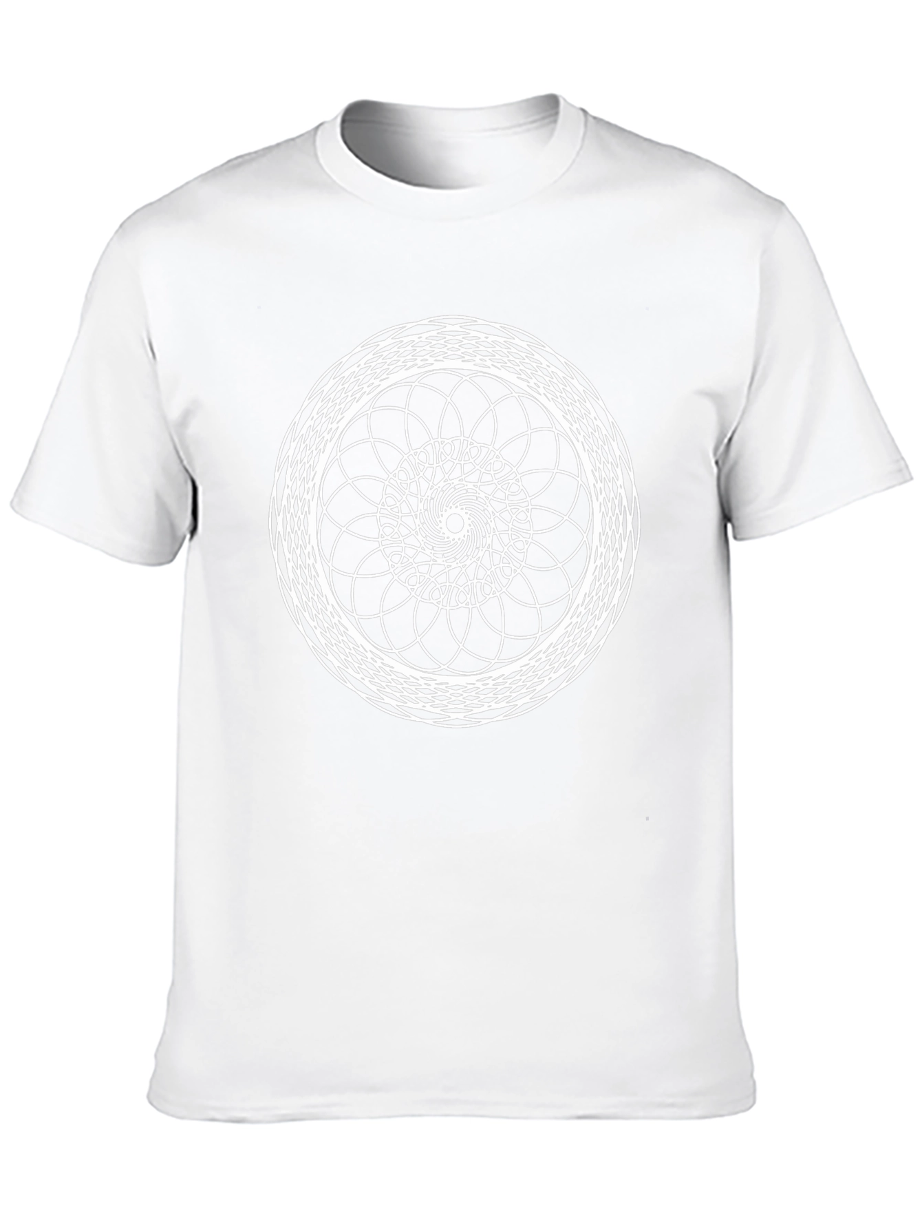 Geometric Mandala Graphic Tee - Black Cotton T-Shirt