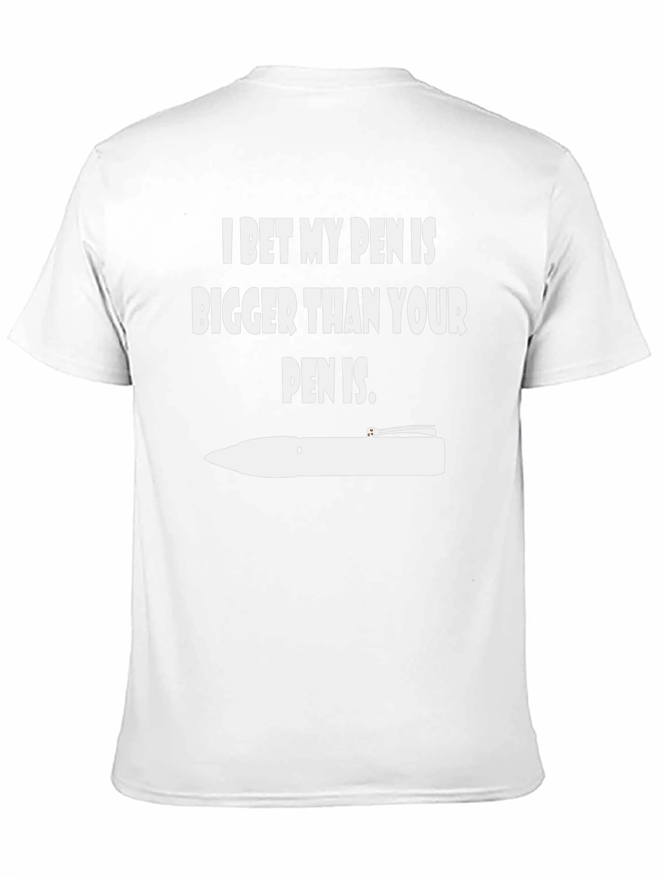 Funny Pen Size Graphic T-Shirt - Black
