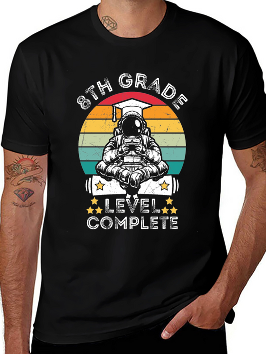 8th Grade Graduation Astronaut T-Shirt Level Complete