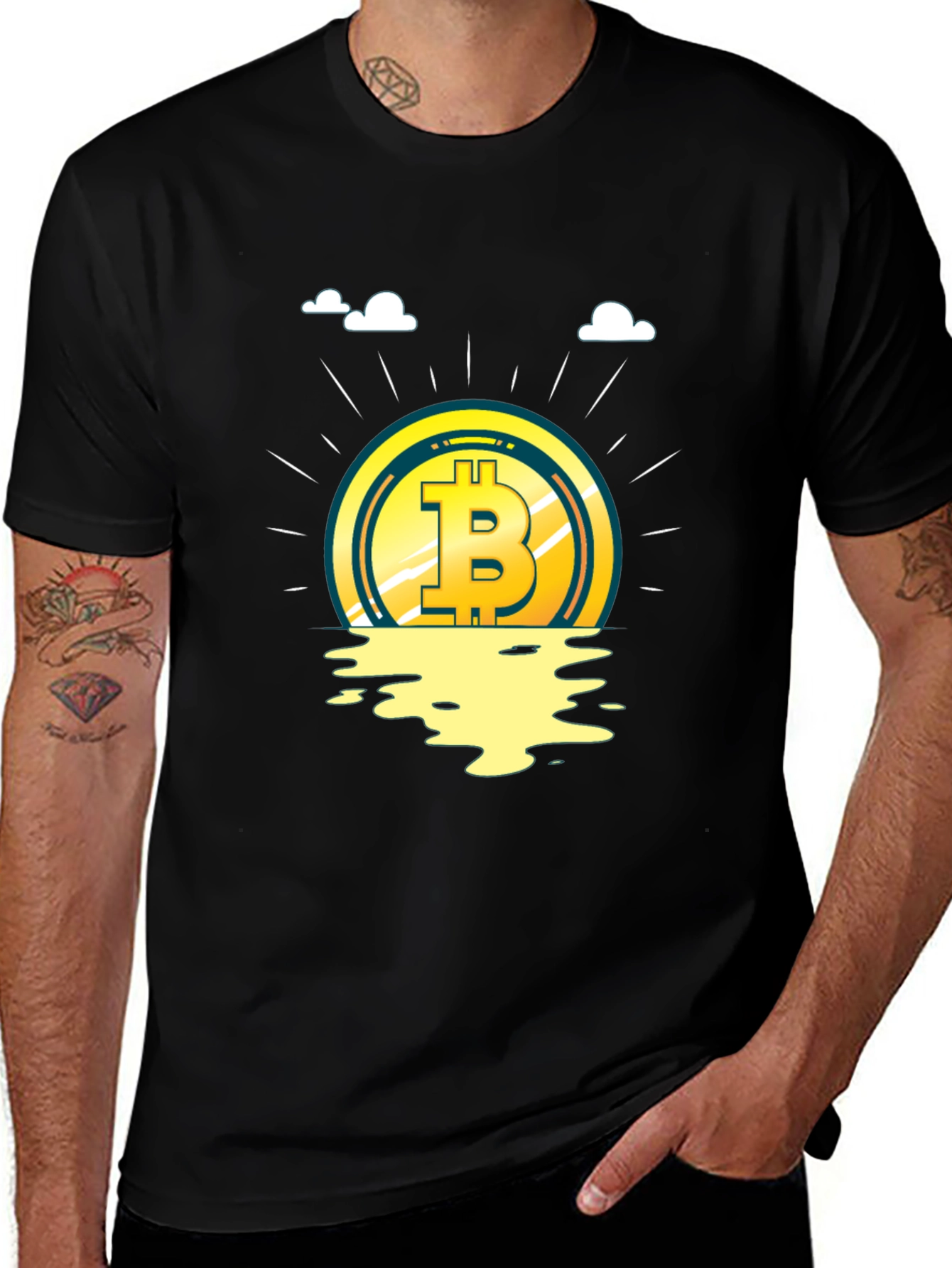 Bitcoin Sunset Graphic Tee - Crypto Fashion