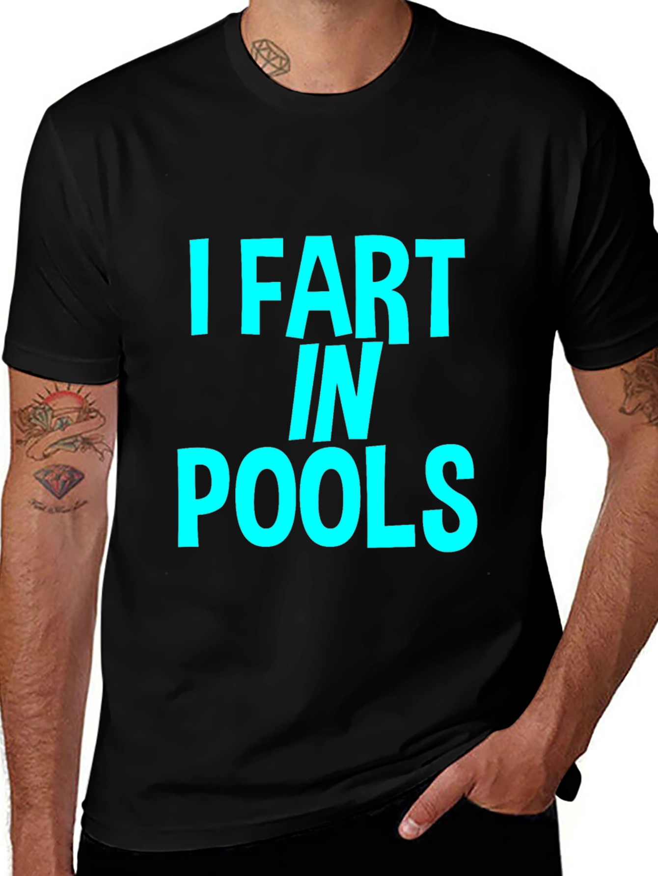 I Fart in Pools Black T-Shirt