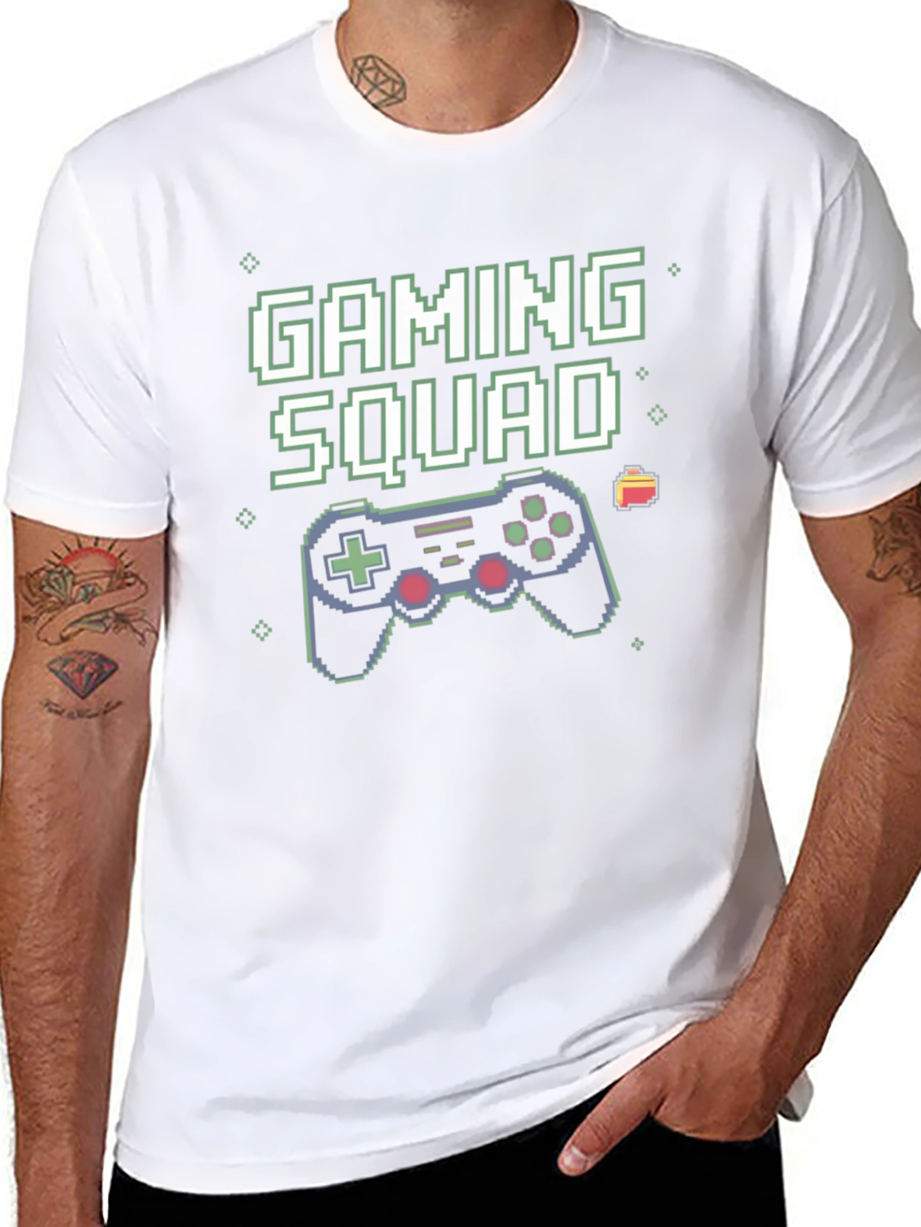 Gaming Squad T-Shirt Pixel Art Controller