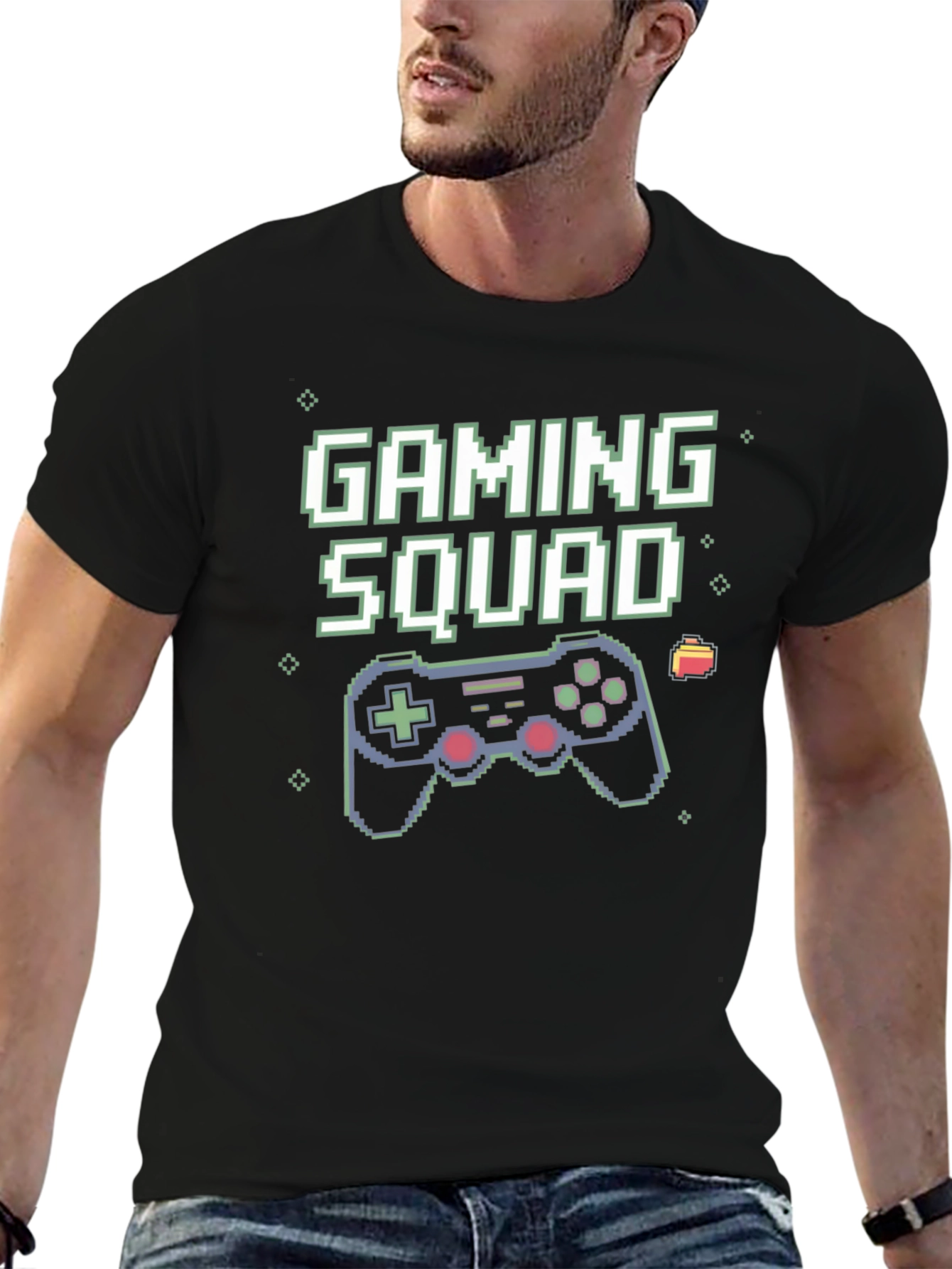 Gaming Squad T-Shirt Pixel Art Controller