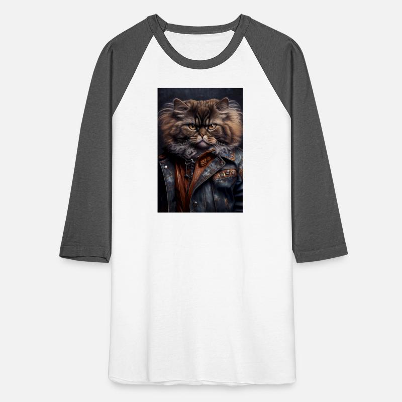 Selkirk Rex Cat Breed Portrait wears a leather jac